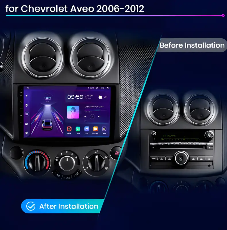 Radio Android do Chevrolet Aveo (2006-2012) CarPlay Android Auto 4G WiFi GPS DSP
