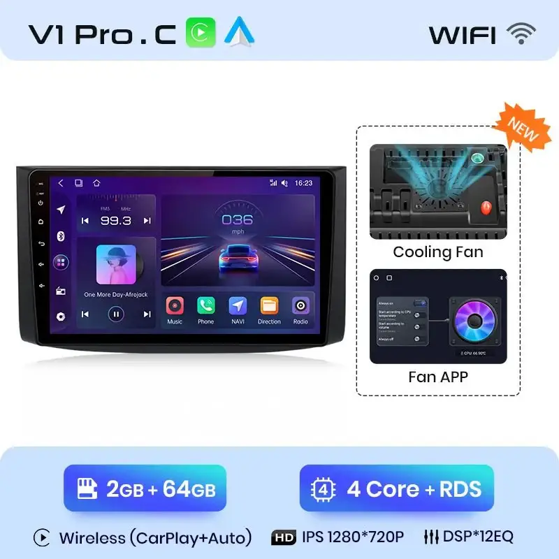 Radio Android do Chevrolet Aveo (2006-2012) CarPlay Android Auto 4G WiFi GPS DSP