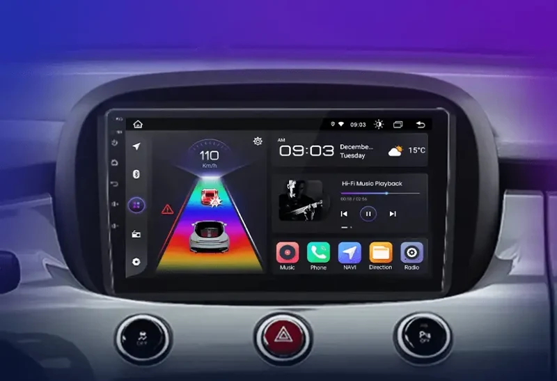 Radio Android do Fiat 500X (2014-2020) CarPlay Android Auto 4G WiFi GPS DSP