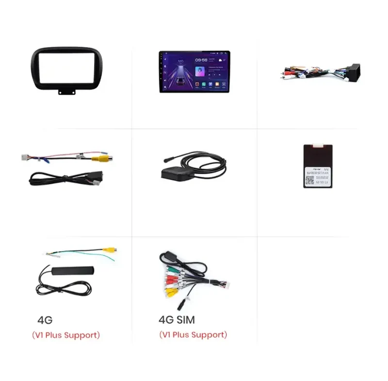 Radio Android do Fiat 500X (2014-2020) CarPlay Android Auto 4G WiFi GPS DSP