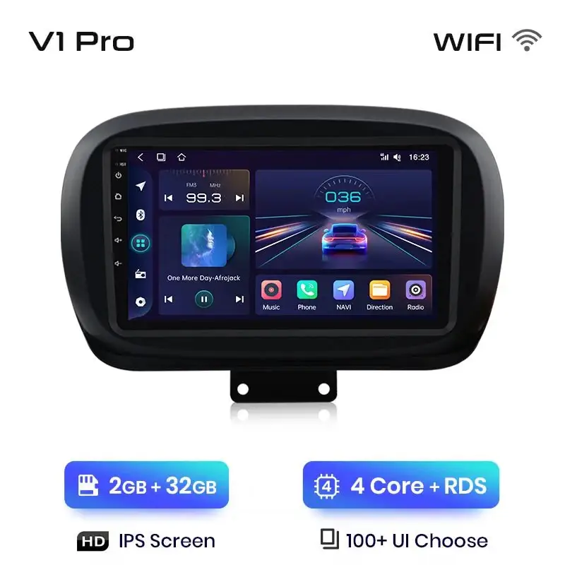 Radio Android do Fiat 500X (2014-2020) CarPlay Android Auto 4G WiFi GPS DSP