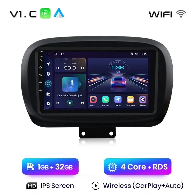 Radio Android do Fiat 500X (2014-2020) CarPlay Android Auto 4G WiFi GPS DSP