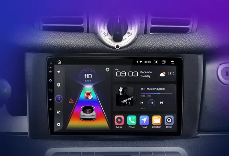 Radio Android do Smart Fortwo (2011-2015) CarPlay Android Auto 4G WiFi GPS DSP