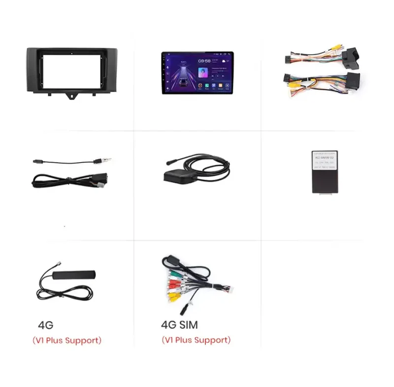 Radio Android do Smart Fortwo (2011-2015) CarPlay Android Auto 4G WiFi GPS DSP