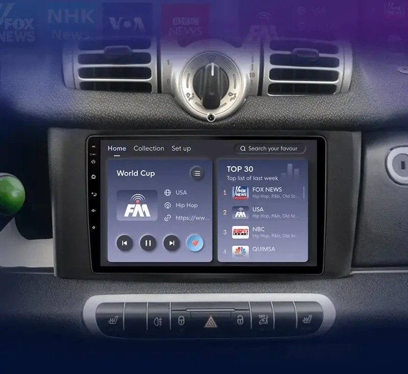 Radio Android do Smart Fortwo (2011-2015) CarPlay Android Auto 4G WiFi GPS DSP