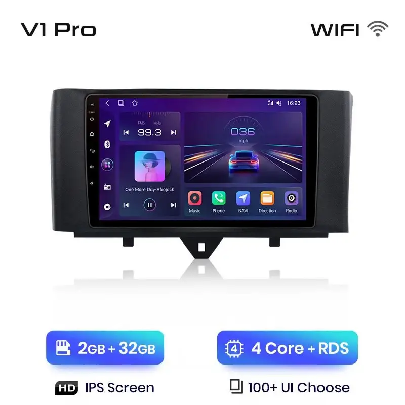 Radio Android do Smart Fortwo (2011-2015) CarPlay Android Auto 4G WiFi GPS DSP