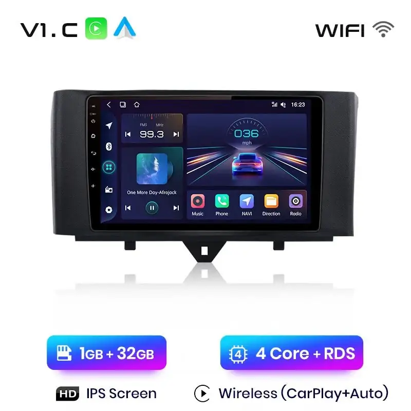 Radio Android do Smart Fortwo (2011-2015) CarPlay Android Auto 4G WiFi GPS DSP
