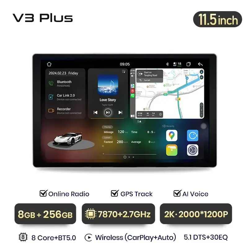 Radio Android do Citroen C5 (2008-2017) CarPlay Android Auto 4G WiFi GPS DSP