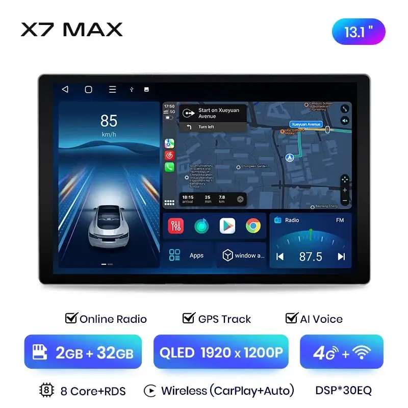 Radio Android do Citroen C5 (2008-2017) CarPlay Android Auto 4G WiFi GPS DSP