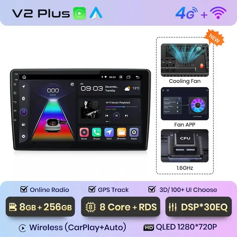 Radio Android do Peugeot 308 308S (2013-2017) CarPlay Android Auto 4G WiFi GPS DSP