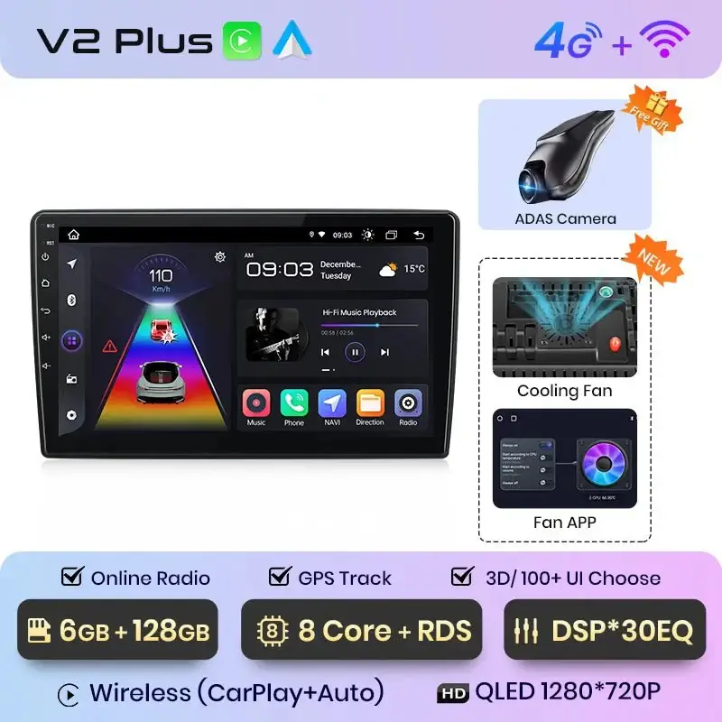 Radio Android do Peugeot 308 308S (2013-2017) CarPlay Android Auto 4G WiFi GPS DSP