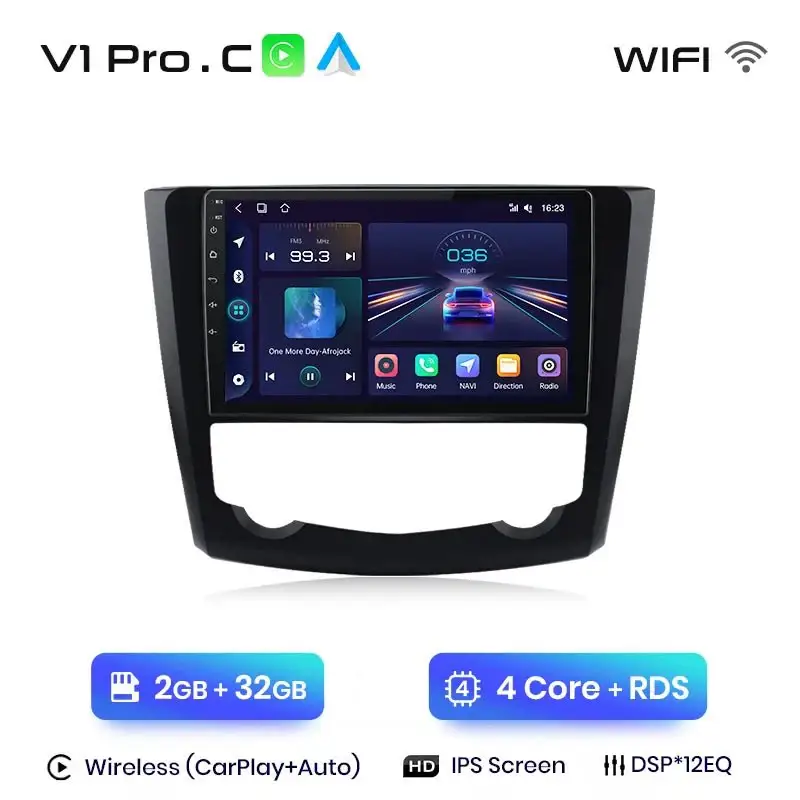 Radio Android do Renault Kadjar (2015-2019) CarPlay Android Auto 4G WiFi GPS DSP