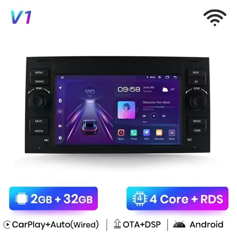 Radio Android do Ford Focus C-Max Mondeo Kuga Galaxy CarPlay Android Auto 4G WiFi GPS DSP