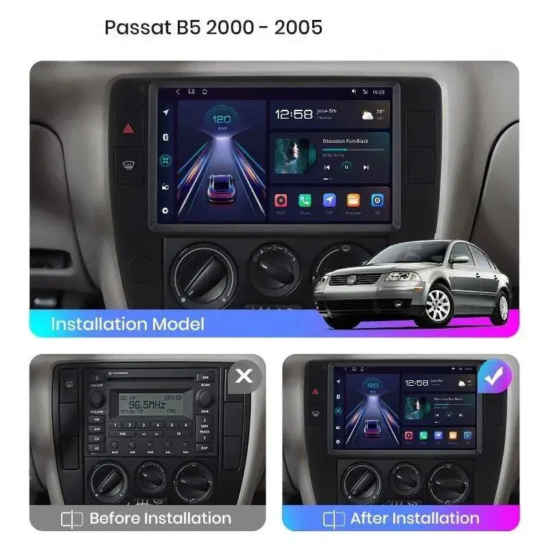 Radio Android do Volkswagen VW Passat B5 (2000-2005) CarPlay Android Auto 4G WiFi GPS DSP