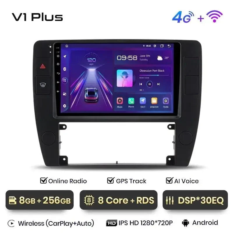 Radio Android do Volkswagen VW Passat B5 (2000-2005) CarPlay Android Auto 4G WiFi GPS DSP