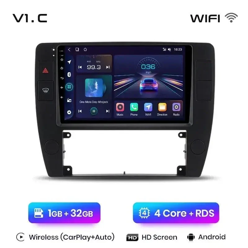 Radio Android do Volkswagen VW Passat B5 (2000-2005) CarPlay Android Auto 4G WiFi GPS DSP
