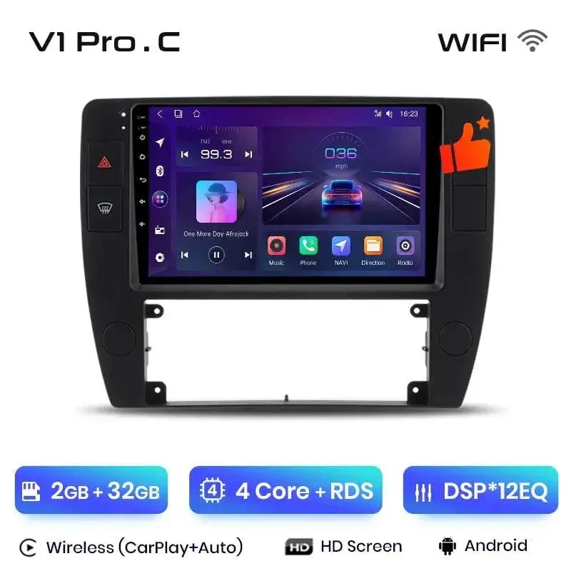 Radio Android do Volkswagen VW Passat B5 (2000-2005) CarPlay Android Auto 4G WiFi GPS DSP