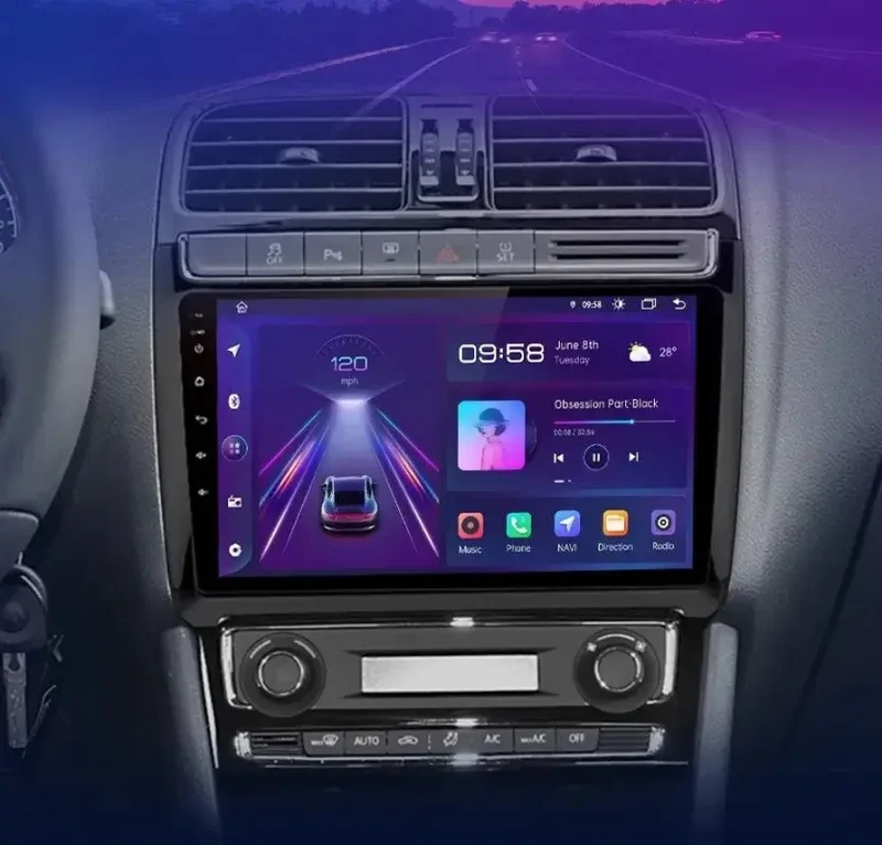 Radio Android do Volkswagen VW Polo V (2008-2020) CarPlay Android Auto 4G WiFi GPS DSP