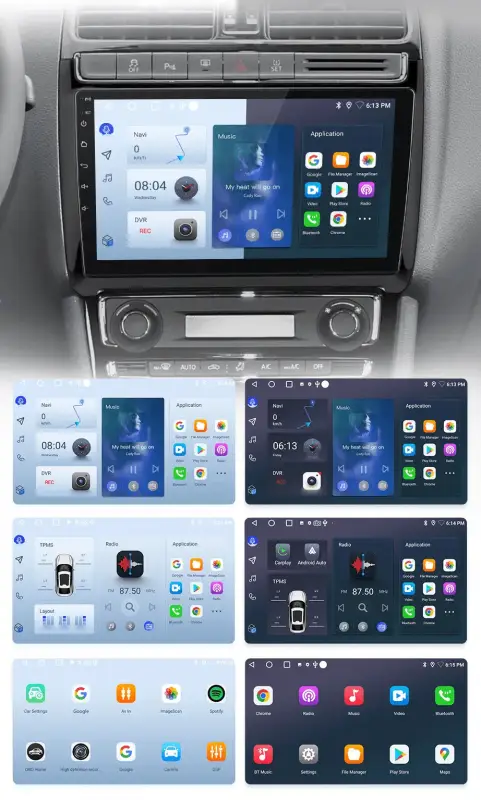 Radio Android do Volkswagen VW Polo V (2008-2020) CarPlay Android Auto 4G WiFi GPS DSP