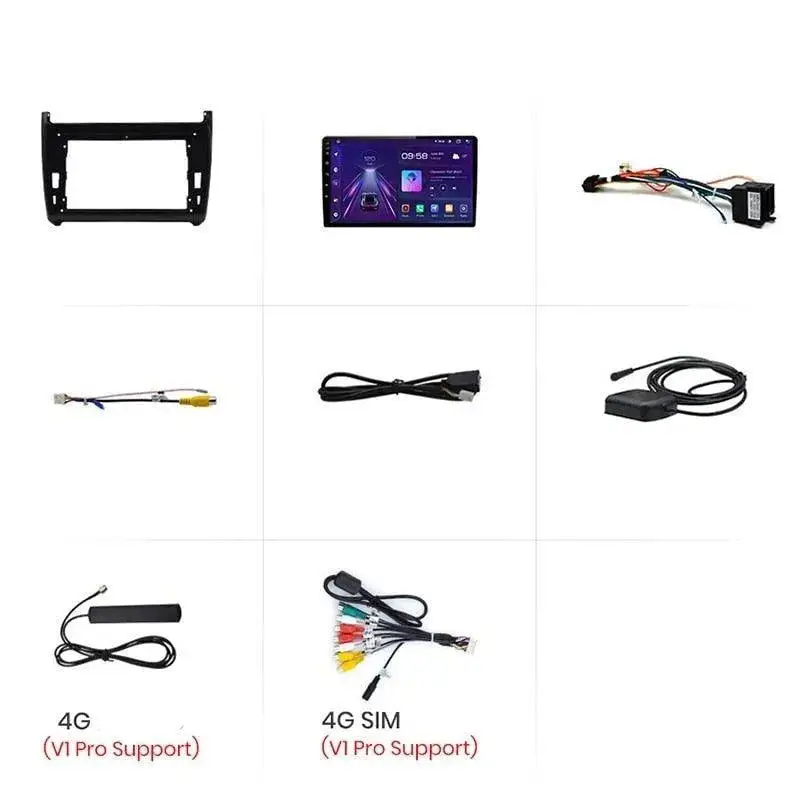 Radio Android do Volkswagen VW Polo V (2008-2020) CarPlay Android Auto 4G WiFi GPS DSP