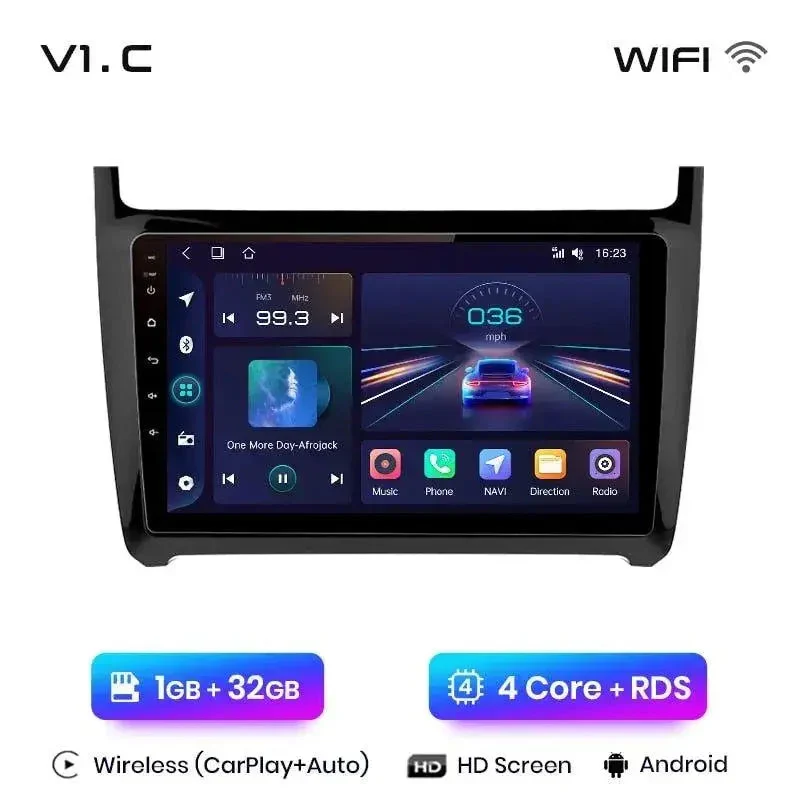 Radio Android do Volkswagen VW Polo V (2008-2020) CarPlay Android Auto 4G WiFi GPS DSP