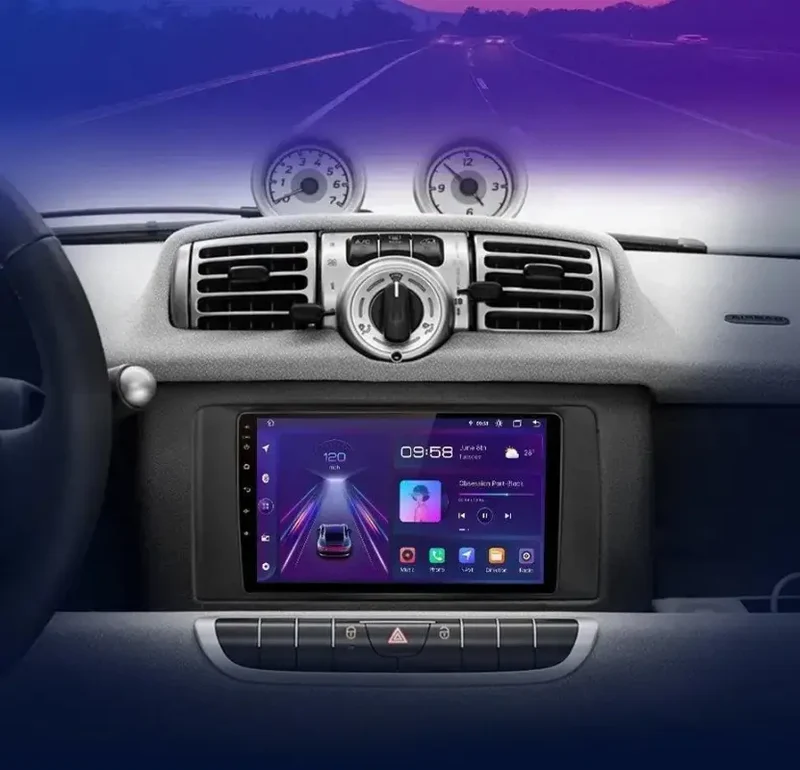 Radio Android do Smart Fortwo (2005-2010) CarPlay Android Auto 4G WiFi GPS DSP