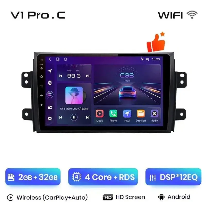 Radio Android do Suzuki SX4 Fiat Sedici 2005-2014 (2006-2013) CarPlay Android Auto 4G WiFi GPS DSP