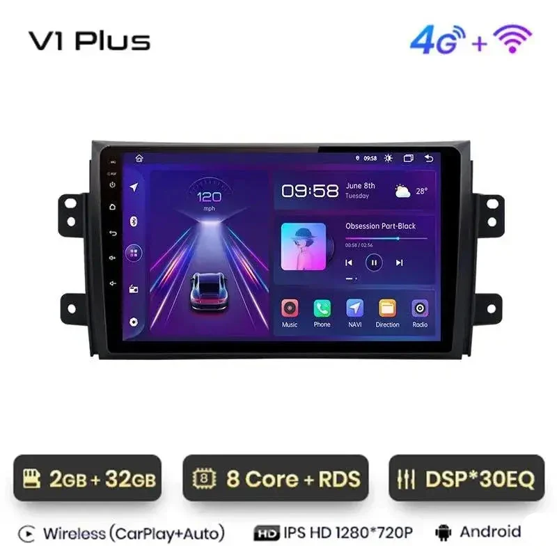 Radio Android do Suzuki SX4 Fiat Sedici 2005-2014 (2006-2013) CarPlay Android Auto 4G WiFi GPS DSP