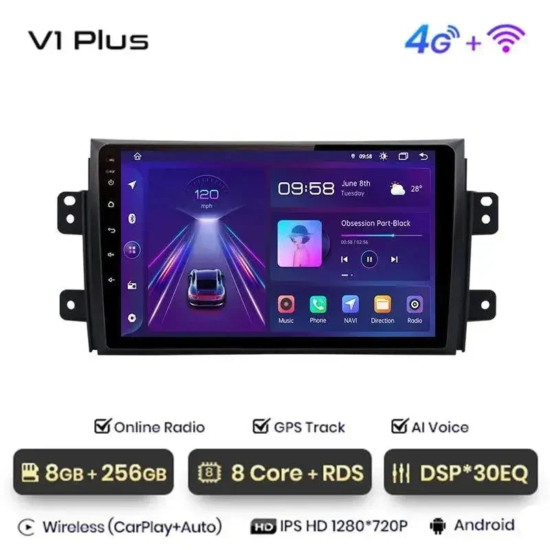 Radio Android do Suzuki SX4 Fiat Sedici 2005-2014 (2006-2013) CarPlay Android Auto 4G WiFi GPS DSP