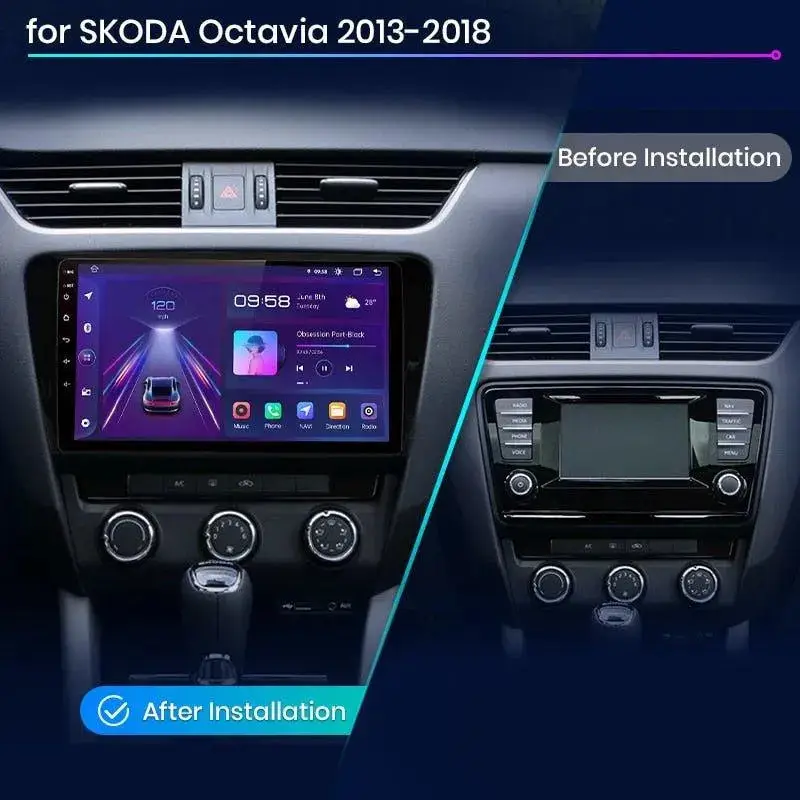 Radio Android do Skoda Octavia III (A7) (2013-2018) CarPlay Android Auto 4G WiFi GPS DSP
