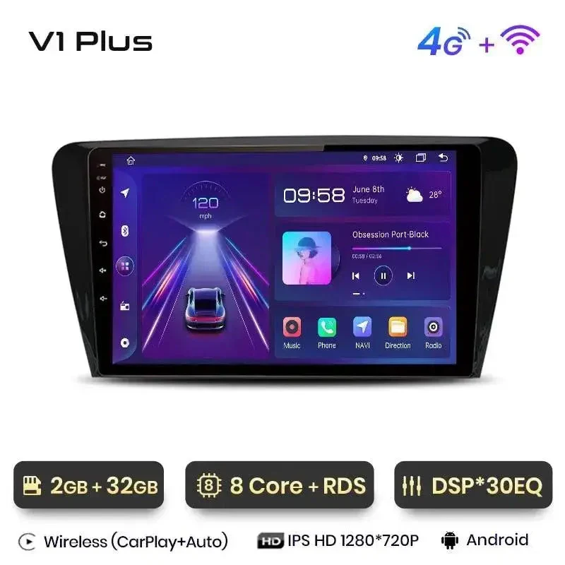 Radio Android do Skoda Octavia III (A7) (2013-2018) CarPlay Android Auto 4G WiFi GPS DSP