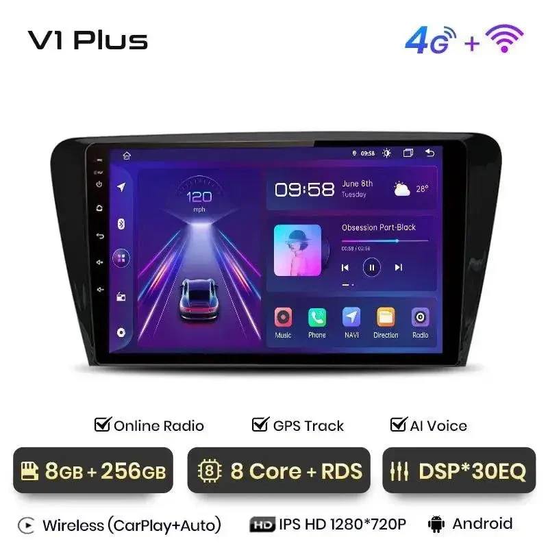 Radio Android do Skoda Octavia III (A7) (2013-2018) CarPlay Android Auto 4G WiFi GPS DSP