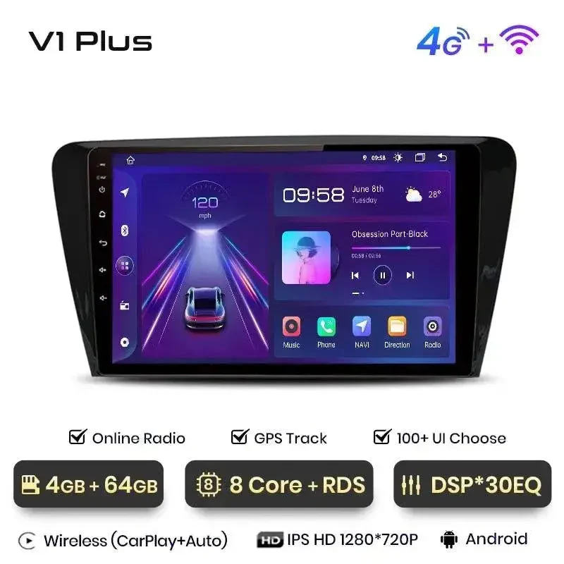 Radio Android do Skoda Octavia III (A7) (2013-2018) CarPlay Android Auto 4G WiFi GPS DSP