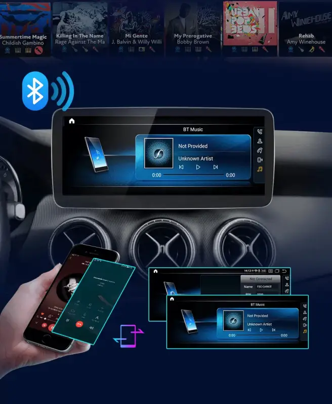 Radio Android do Mercedes-Benz A-Klasa W176 GLA X156 CLA C117 Dedykowany (2013-2018) CarPlay Android Auto 4G WiFi GPS DSP Ekran