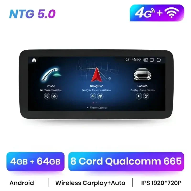 Radio Android do Mercedes-Benz A-Klasa W176 GLA X156 CLA C117 Dedykowany (2013-2018) CarPlay Android Auto 4G WiFi GPS DSP Ekran