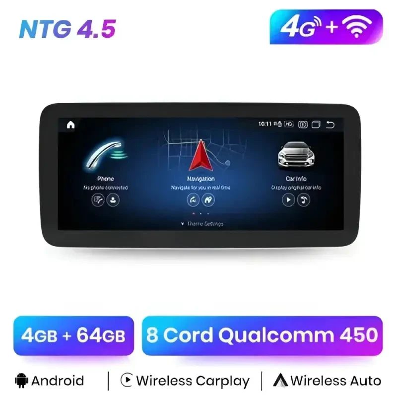 Radio Android do Mercedes-Benz A-Klasa W176 GLA X156 CLA C117 Dedykowany (2013-2018) CarPlay Android Auto 4G WiFi GPS DSP Ekran