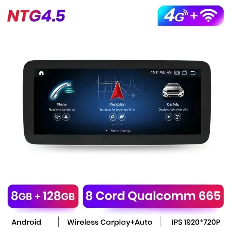 Radio Android do Mercedes-Benz A-Klasa W176 GLA X156 CLA C117 Dedykowany (2013-2018) CarPlay Android Auto 4G WiFi GPS DSP Ekran