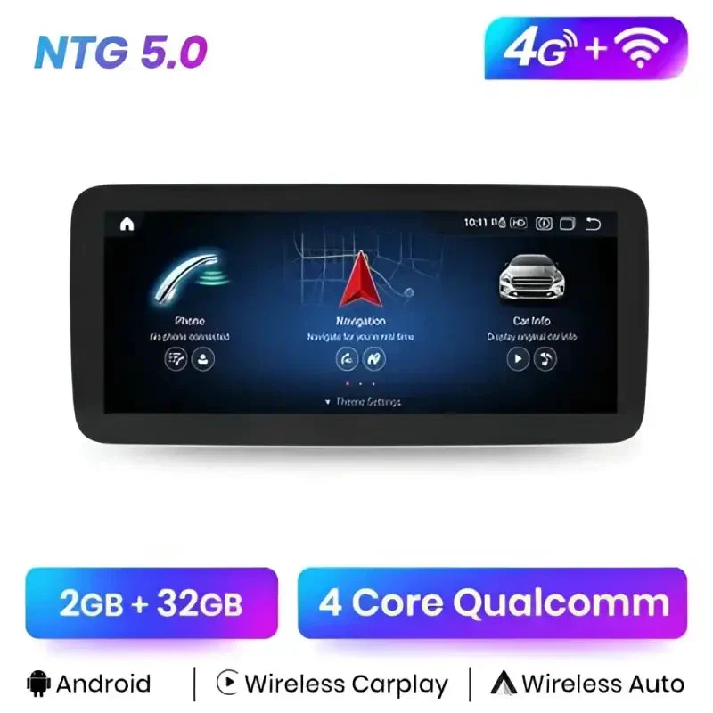Radio Android do Mercedes-Benz A-Klasa W176 GLA X156 CLA C117 Dedykowany (2013-2018) CarPlay Android Auto 4G WiFi GPS DSP Ekran