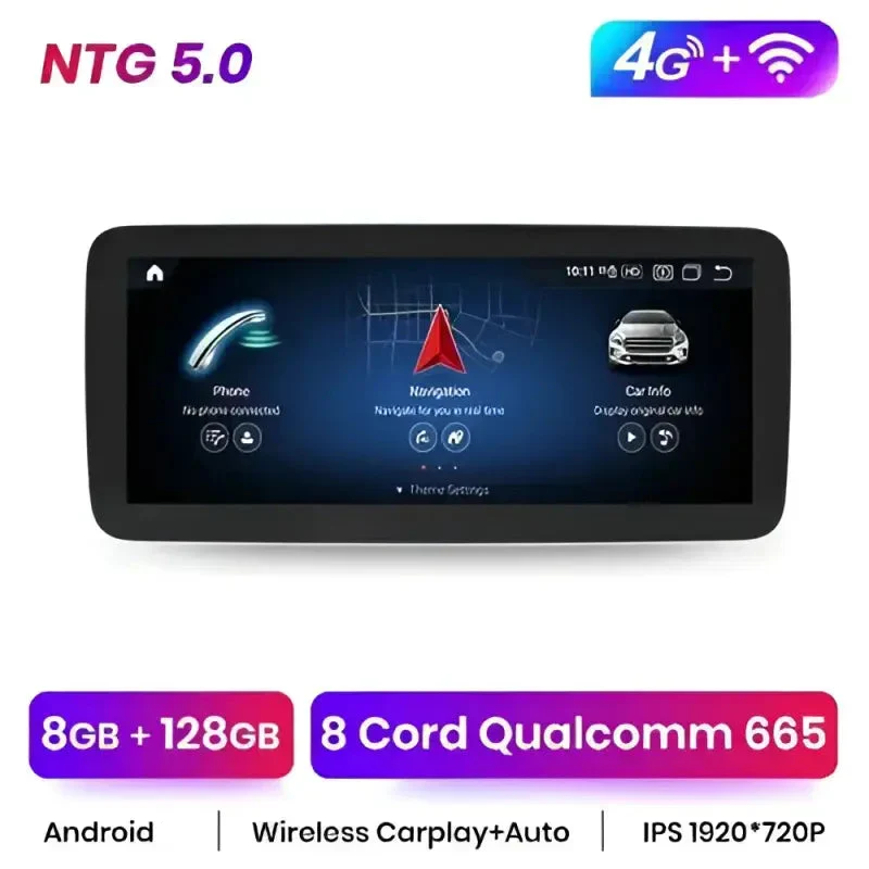 Radio Android do Mercedes-Benz A-Klasa W176 GLA X156 CLA C117 Dedykowany (2013-2018) CarPlay Android Auto 4G WiFi GPS DSP Ekran