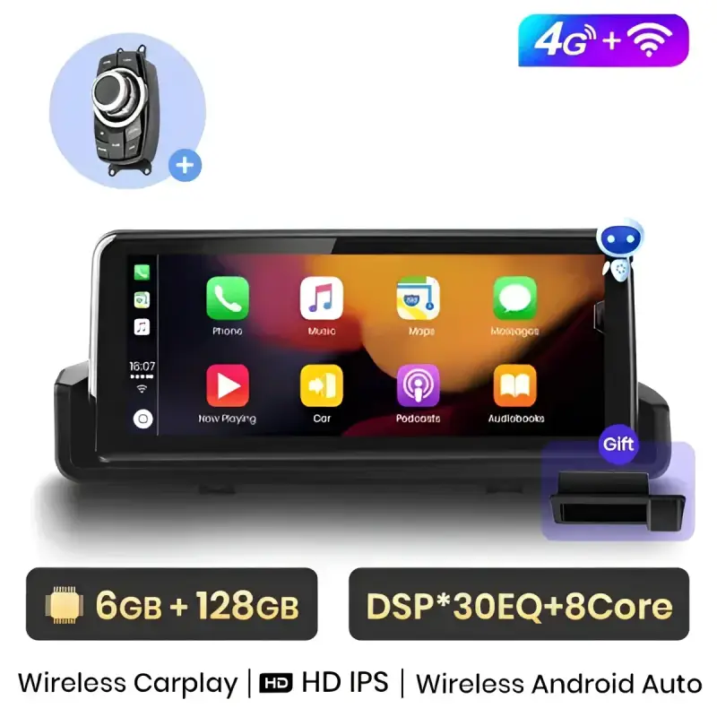 Radio Android do BMW Serii 3 E90 E91 E92 E93 Dedykowany (2005-2012) CarPlay Android Auto 4G WiFi GPS DSP Ekran