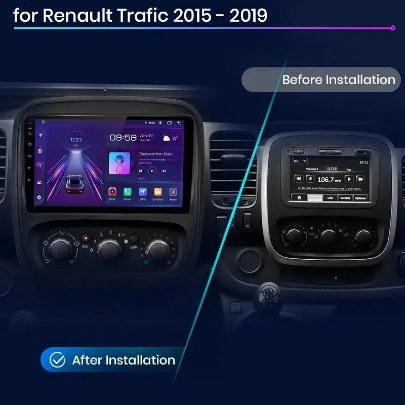 Radio Android do Renault Trafic III Opel Vivaro B 2014-2018 (2014-2021) CarPlay Android Auto 4G WiFi GPS DSP