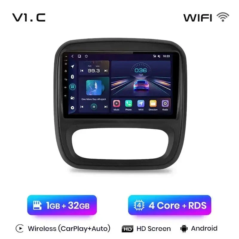 Radio Android do Renault Trafic III Opel Vivaro B 2014-2018 (2014-2021) CarPlay Android Auto 4G WiFi GPS DSP