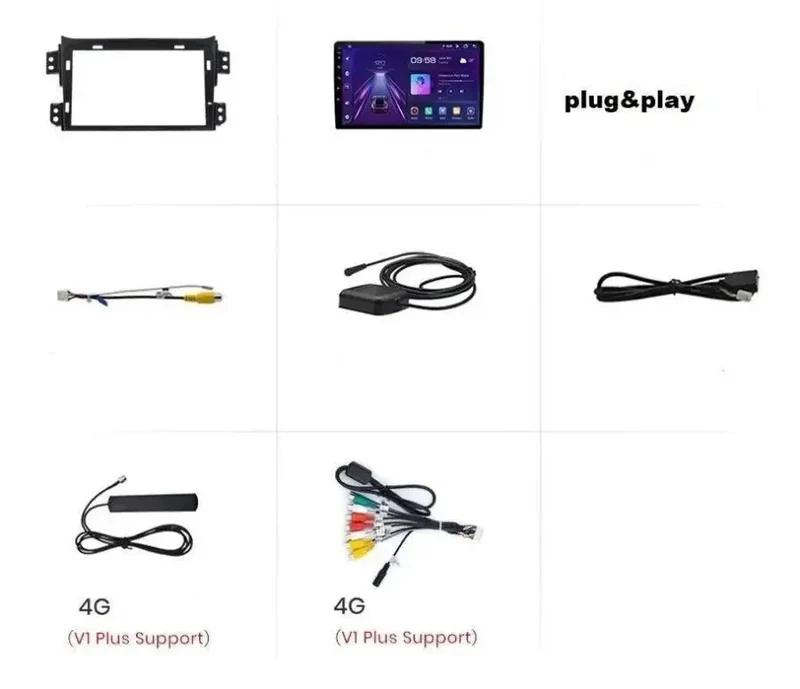Radio Android do Suzuki Splash Ritz Opel Agila 2008-2012 (2004-2010) CarPlay Android Auto 4G WiFi GPS DSP