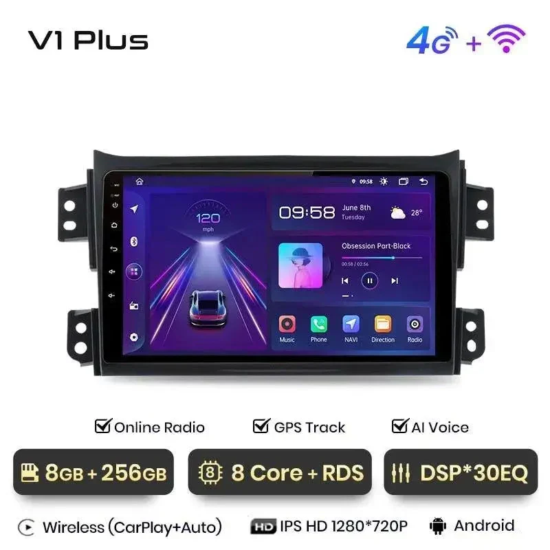 Radio Android do Suzuki Splash Ritz Opel Agila 2008-2012 (2004-2010) CarPlay Android Auto 4G WiFi GPS DSP
