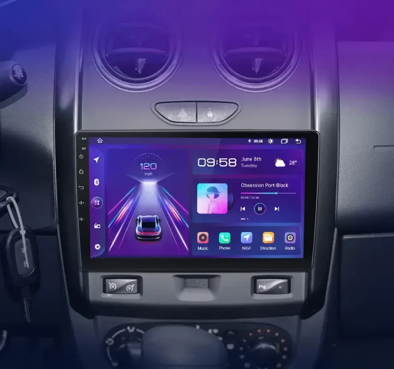 Radio Android do Renault Duster Lada Largus 2021 (2015-2020) CarPlay Android Auto 4G WiFi GPS DSP