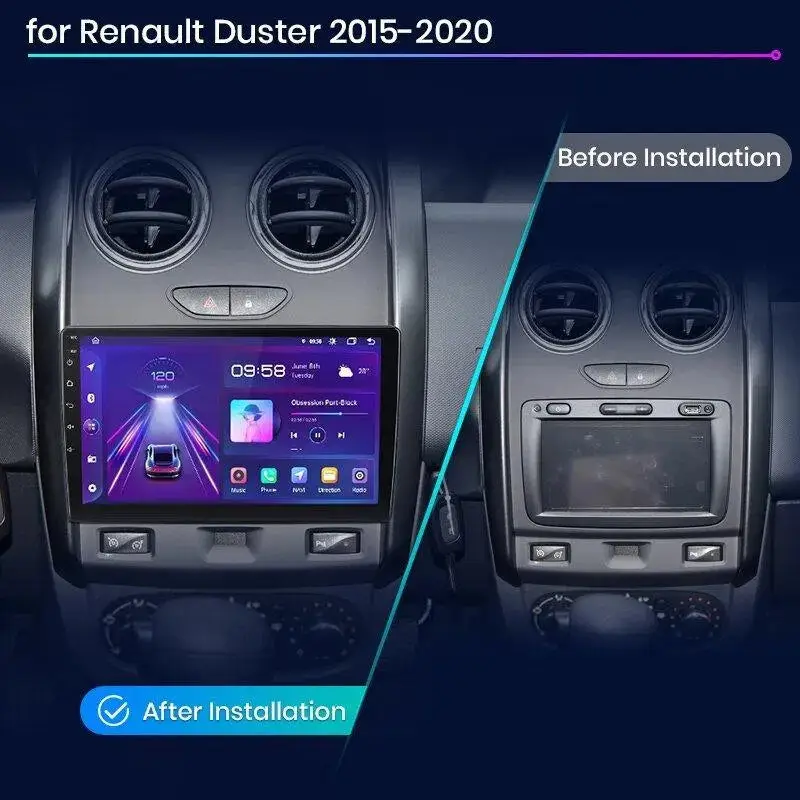Radio Android do Renault Duster Lada Largus 2021 (2015-2020) CarPlay Android Auto 4G WiFi GPS DSP