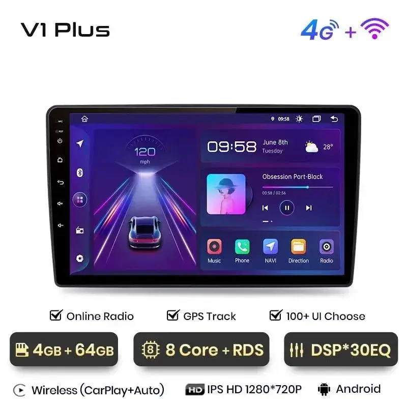 Radio Android do Renault Duster Lada Largus 2021 (2015-2020) CarPlay Android Auto 4G WiFi GPS DSP