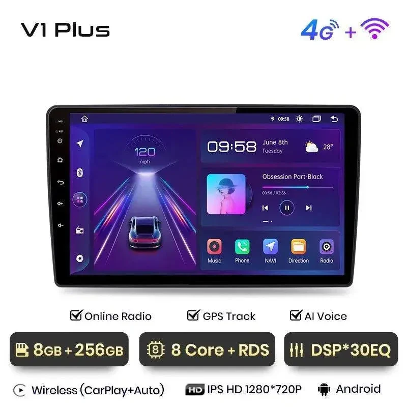 Radio Android do Renault Duster Lada Largus 2021 (2015-2020) CarPlay Android Auto 4G WiFi GPS DSP