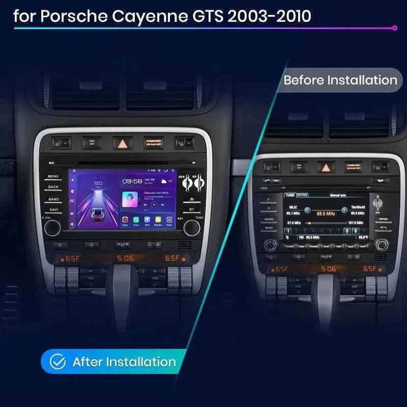 Radio Android do Porsche Cayenne GTS (2003-2010) CarPlay Android Auto 4G WiFi GPS DSP