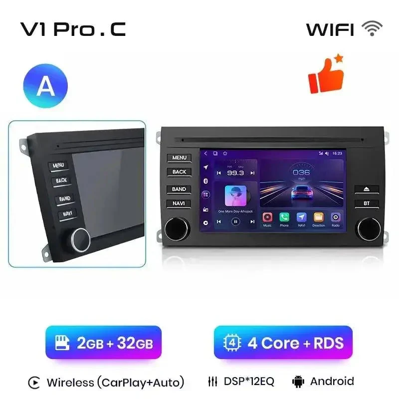 Radio Android do Porsche Cayenne GTS (2003-2010) CarPlay Android Auto 4G WiFi GPS DSP